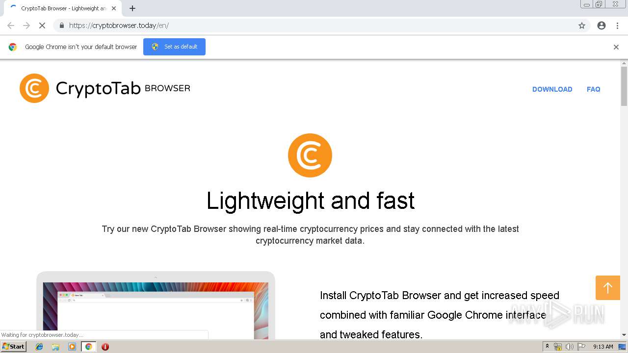 Malware analysis https://download.cryptobrowser.today No threats detected |  ANY.RUN - Malware Sandbox Online