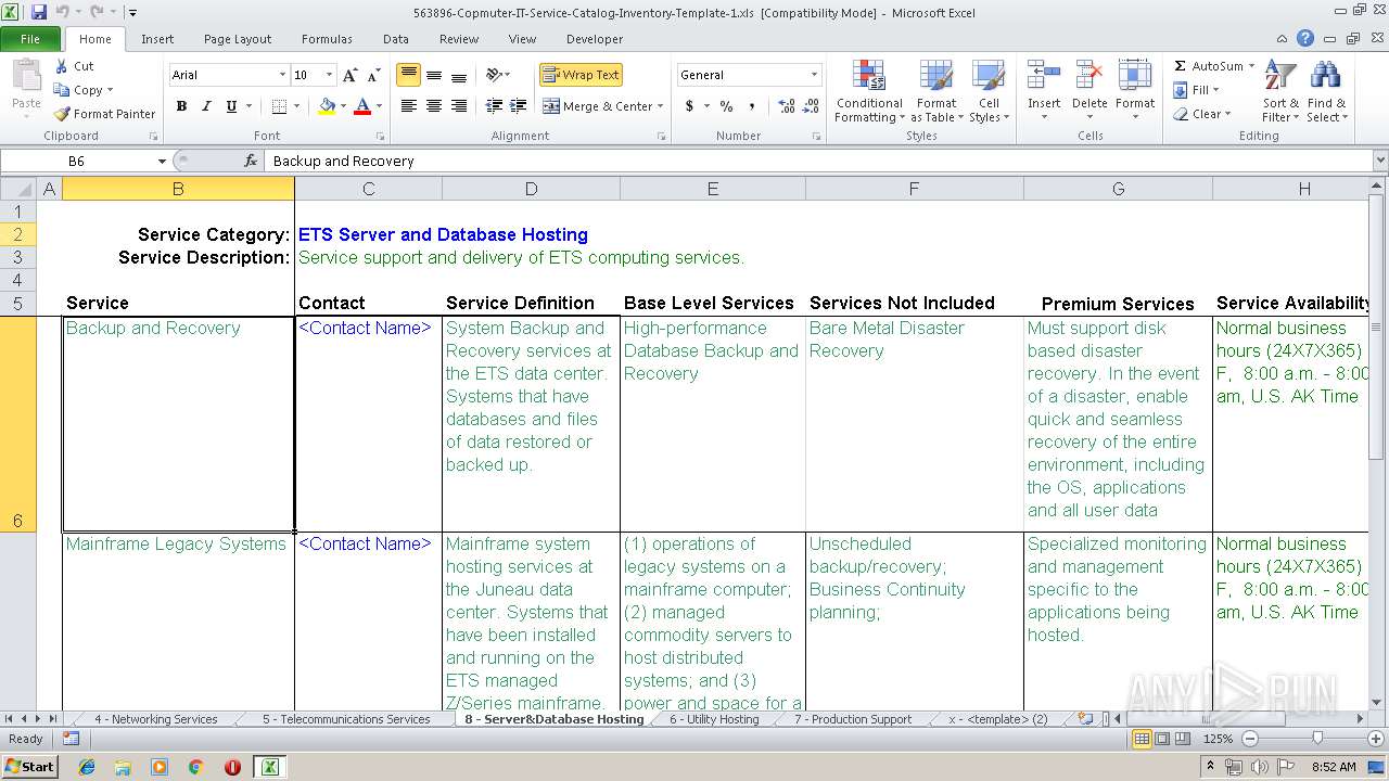 example excel catalogs