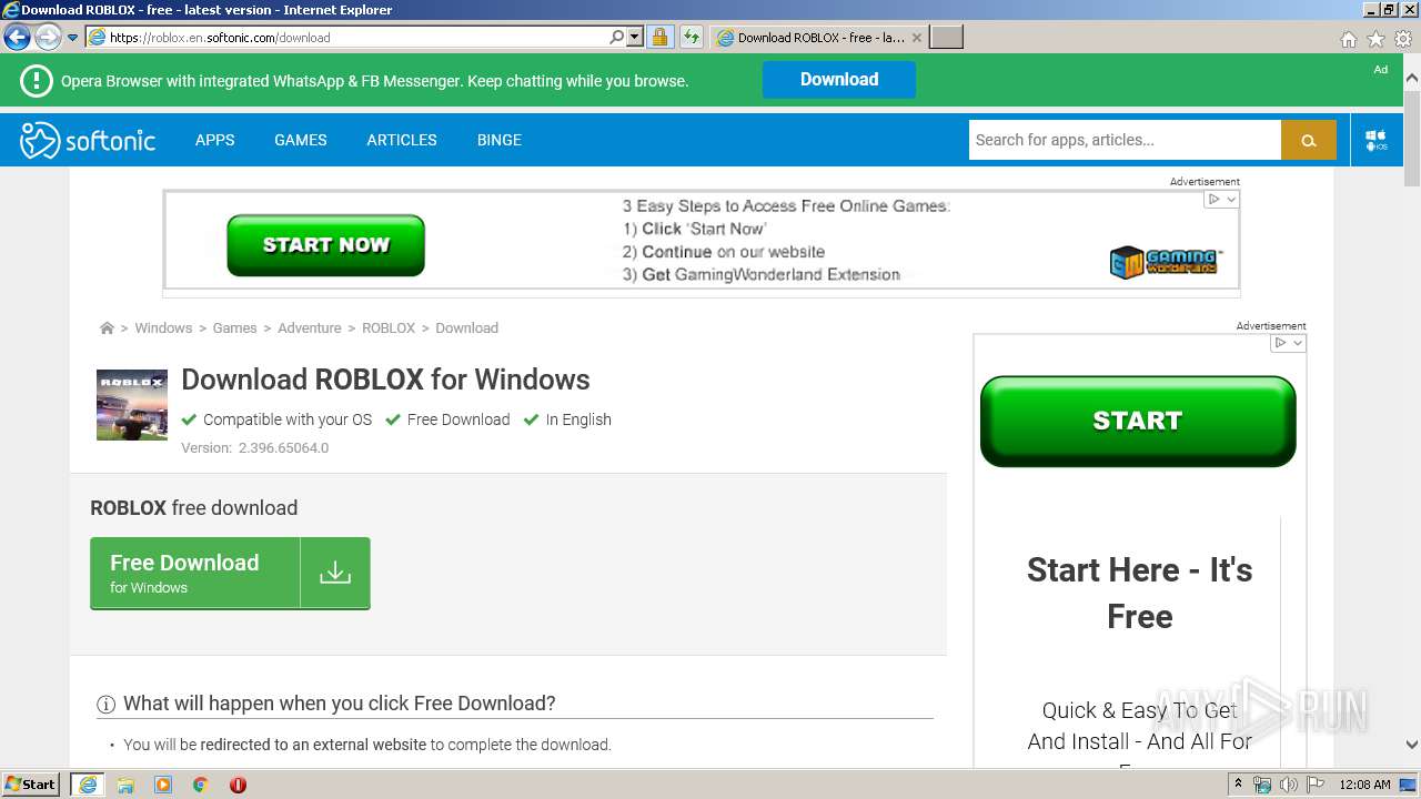 Http Roblox En Softonic Com Any Run Free Malware Sandbox Online