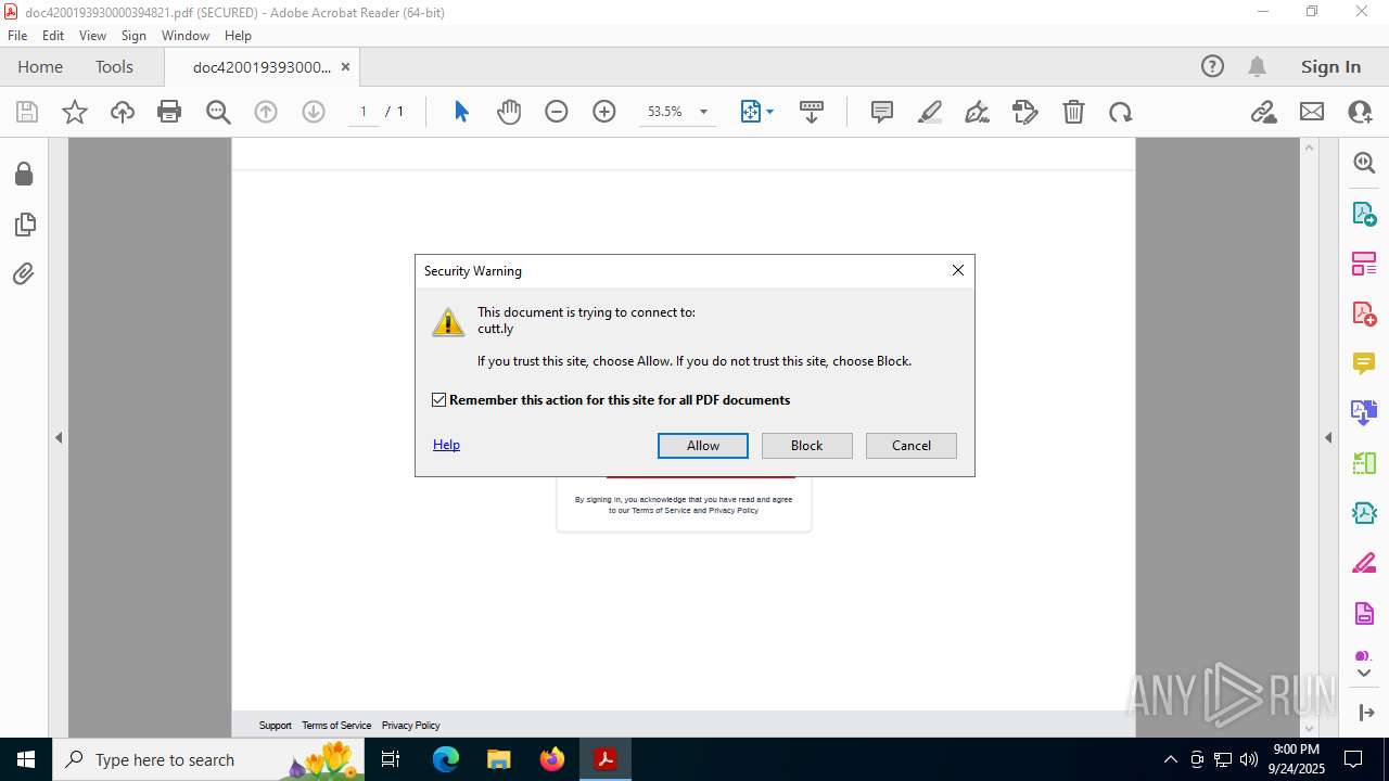 Malware analysis doc4200193930000394821.pdf Malicious activity | ANY ...