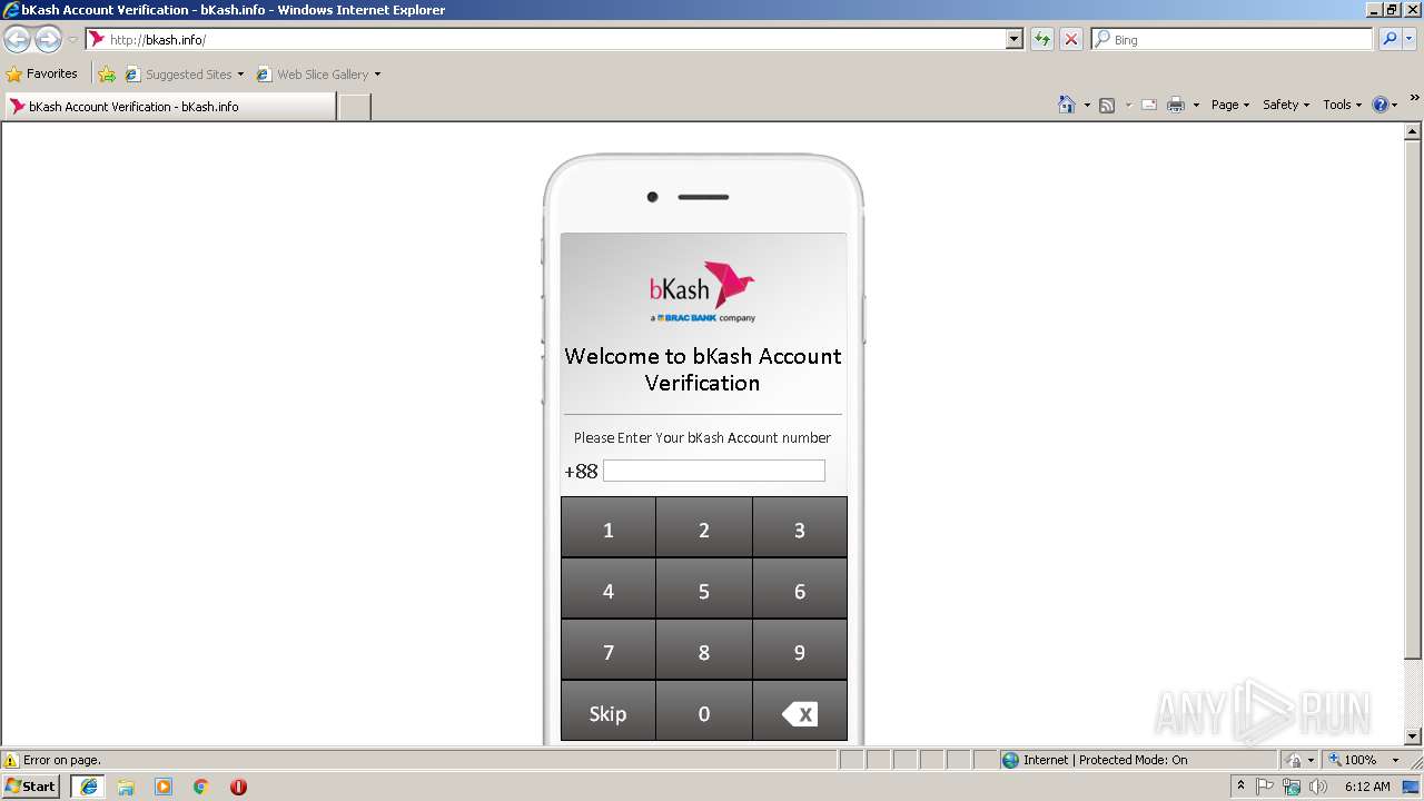 Http Bkash Info Any Run Free Malware Sandbox Online