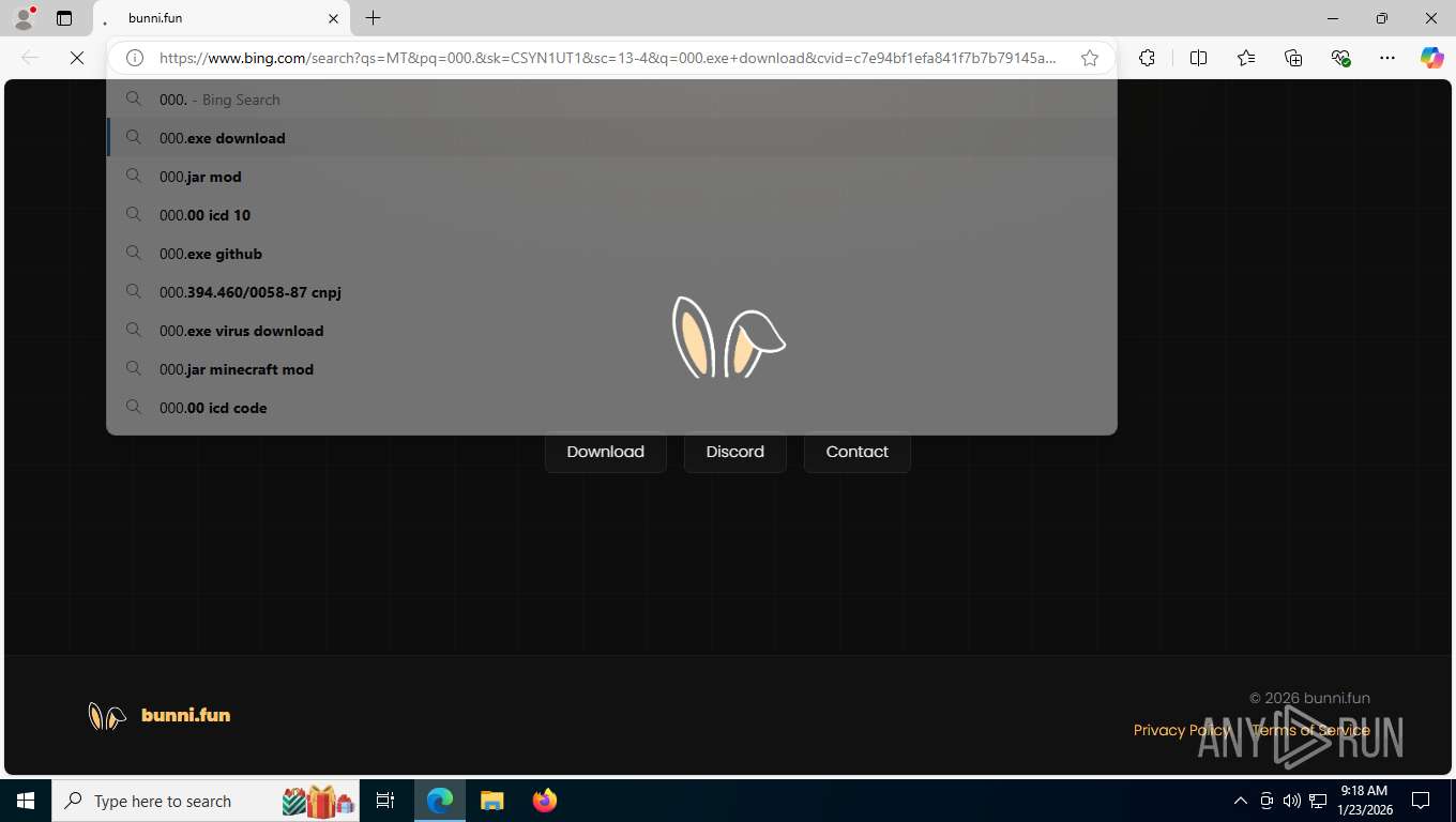 Fun Malware Malware analysis bunni.fun Malicious activity | ANY.RUN - Malware ...