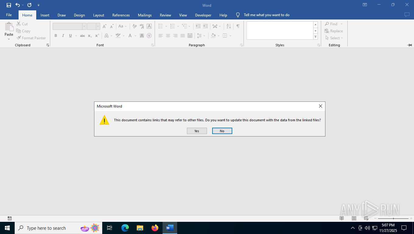 Malware analysis sample.doc Malicious activity | ANY.RUN - Malware ...
