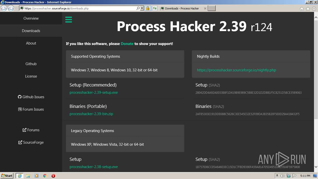Malware analysis https://processhacker.sourceforge.io/downloads.php No ...
