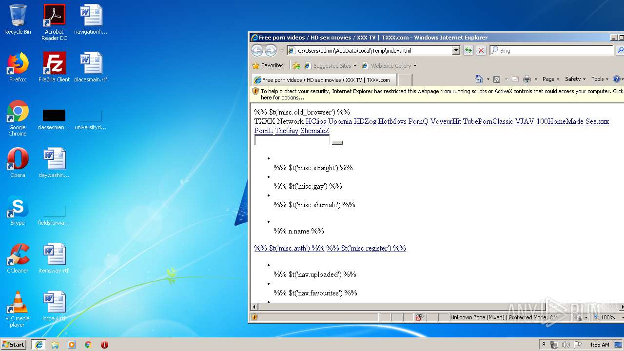 Malware analysis index.html Malicious activity | ANY.RUN - Malware Sandbox  Online