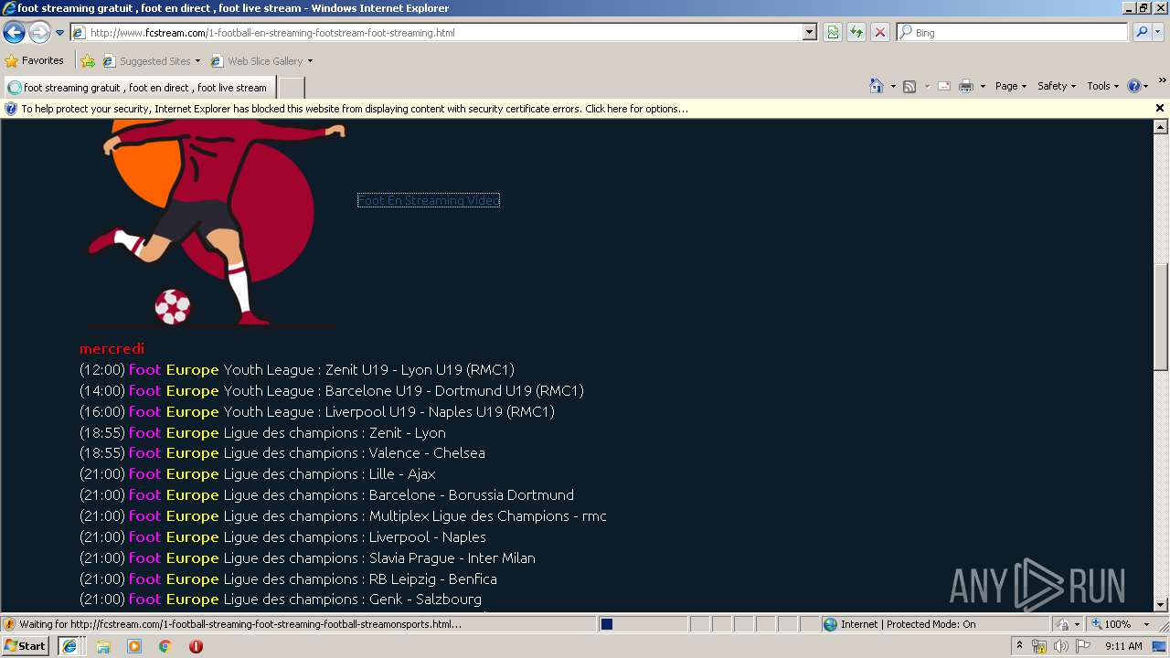 Malware analysis http://www.fcstream.com Suspicious activity | ANY.RUN -  Malware Sandbox Online