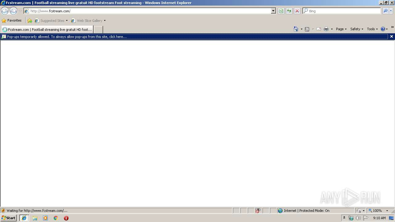 Foot Streaming Site http://www.fcstream.com | ANY.RUN - Free Malware Sandbox Online