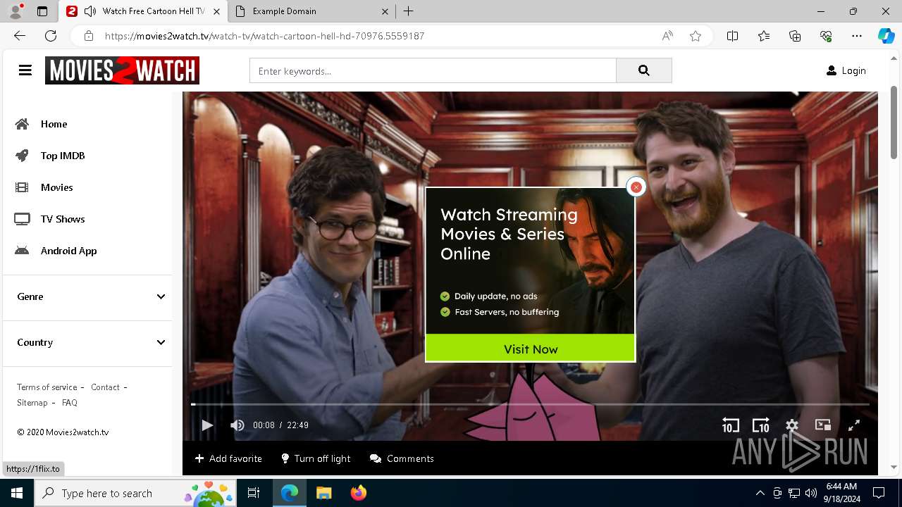 Malware analysis movies2watch.tv Malicious activity ANY.RUN Malware Sandbox Online