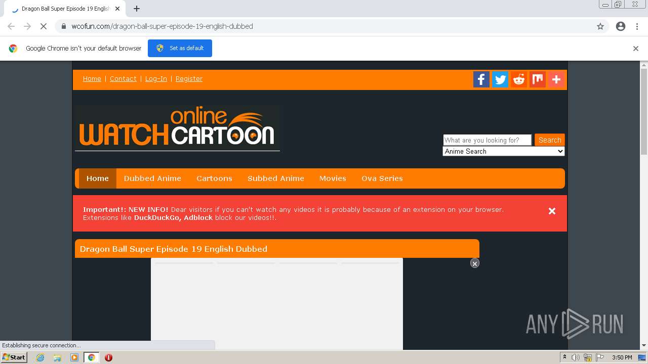 Malware analysis  https://www.wcofun.com/dragon-ball-super-episode-19-english-dubbed  Malicious activity | ANY.RUN - Malware Sandbox Online