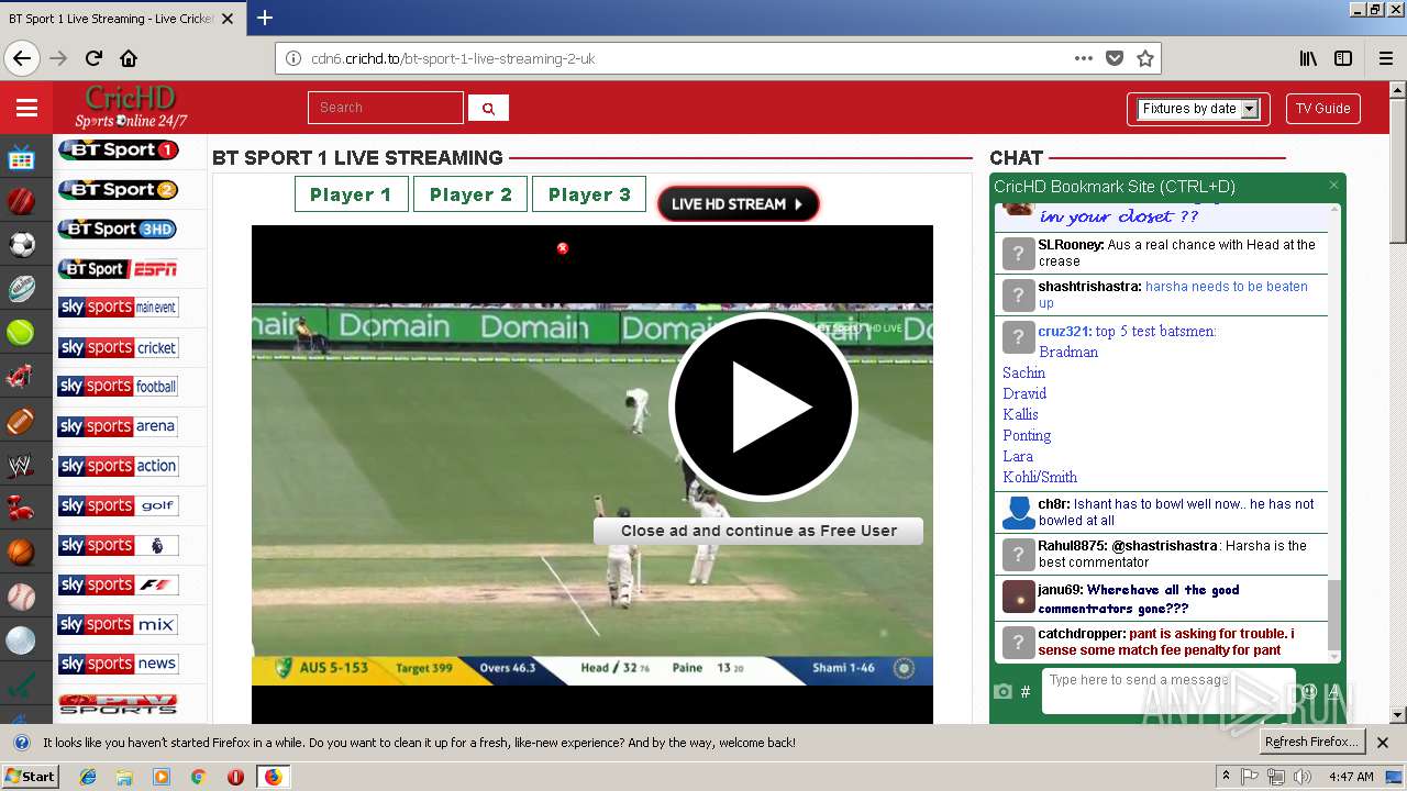 Free live tv streaming bt sport deals