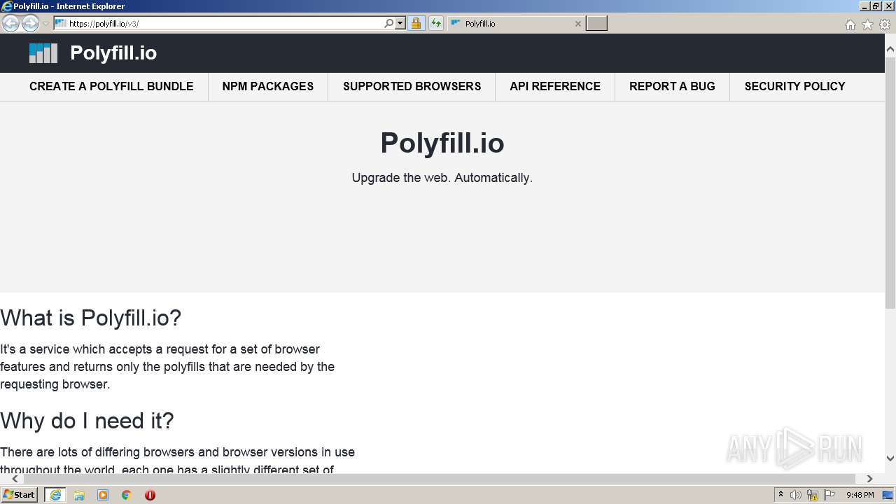 Malware analysis https//polyfill.io/ No threats detected ANY.RUN