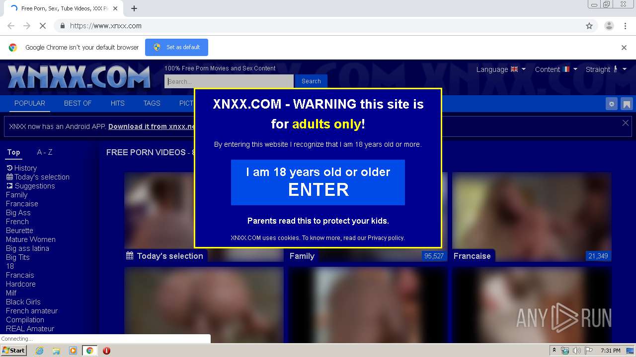 Malware analysis https://www.xnxx.com Malicious activity | ANY.RUN -  Malware Sandbox Online