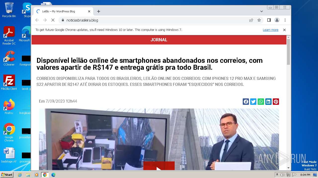 Malware analysis noticiasbrasileira.blog Malicious activity | ANY.RUN -  Malware Sandbox Online