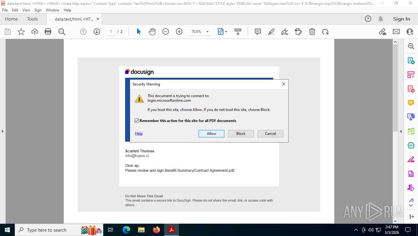 Malware analysis Complete Docusign Document.pdf Malicious activity ...
