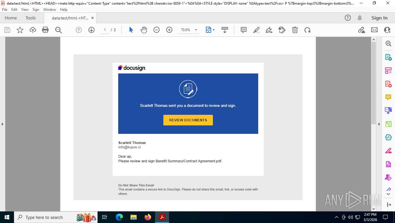 Malware analysis Complete Docusign Document.pdf Malicious activity ...