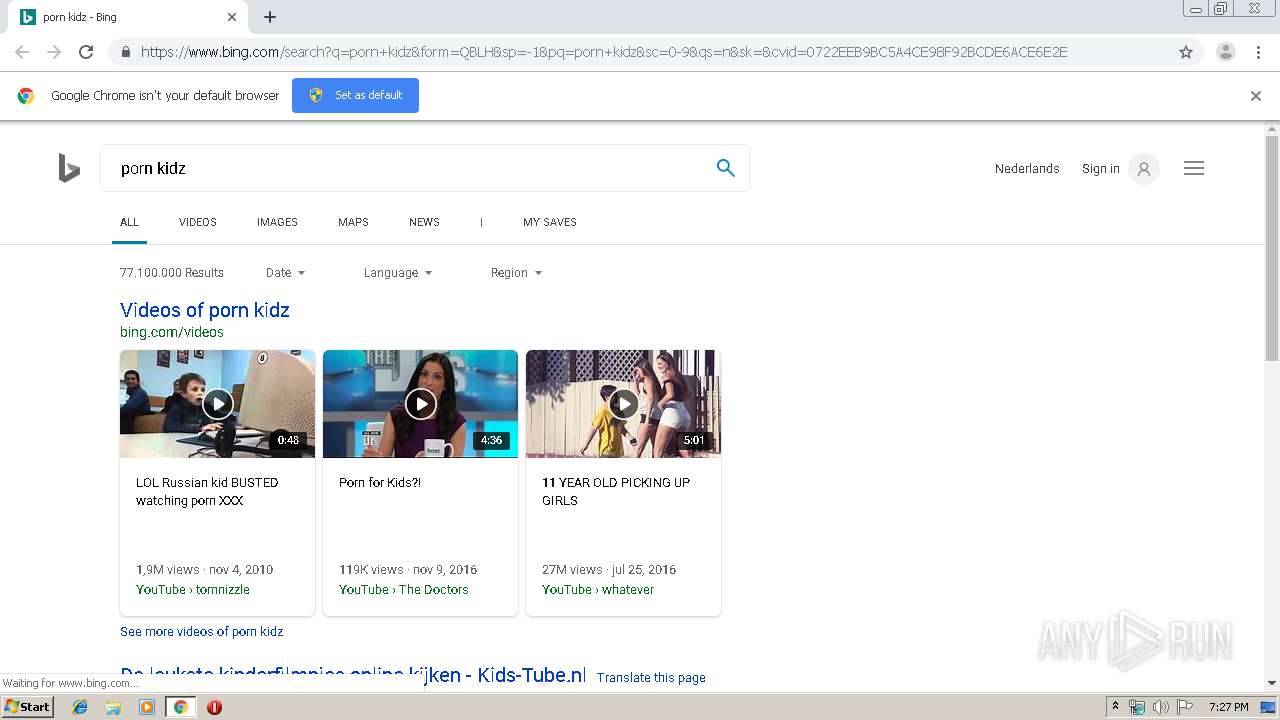 Malware analysis https://www.bing.com/search?q=porn+kidz&form=QBLH&sp=-1&pq= porn+kidz&sc=0-9&qs=n&sk=&cvid=0722EEB9BC5A4CE98F92BCDE6ACE6E2E No threats  detected | ANY.RUN - Malware Sandbox Online