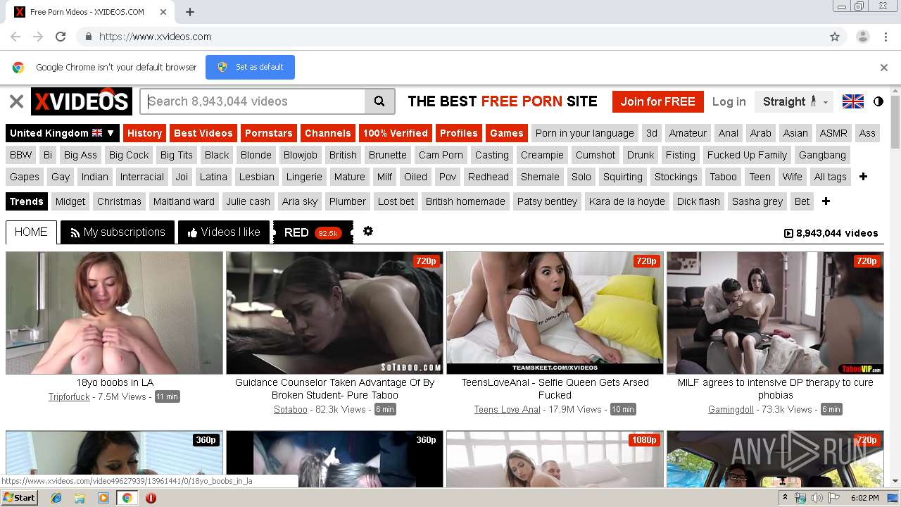 Malware analysis xvideos.com Malicious activity | ANY.RUN - Malware  Sandbox Online