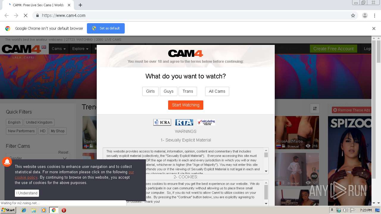 Malware analysis http://www.cam4.com/ No threats detected | ANY.RUN -  Malware Sandbox Online