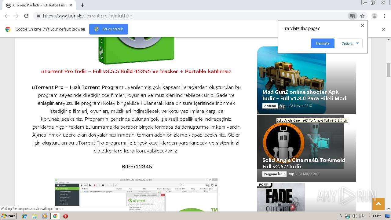Malware analysis https://www.indir.vip/utorrent-pro-indir-full.html  Malicious activity | ANY.RUN - Malware Sandbox Online