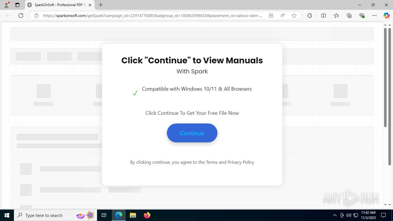 Malware analysis https://sparkonsoft.com/getSpark?campaign_id ...