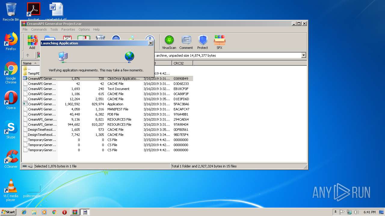 Malware analysis CreamAPI Generator Project.rar No threats detected