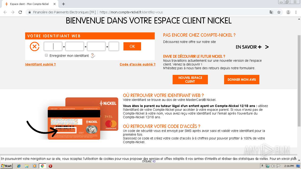 Https Mon Compte Nickel Fr Any Run Free Malware Sandbox Online