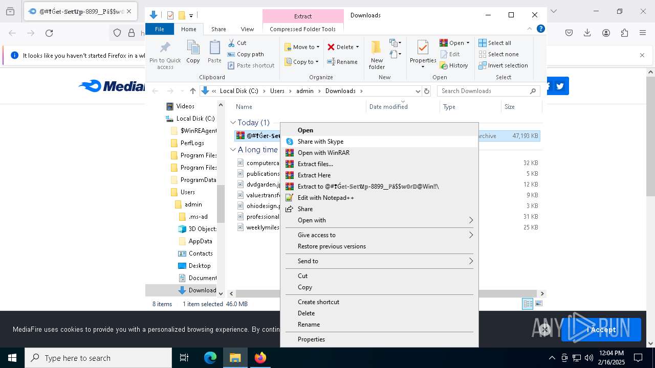 Malware analysis https://www.mediafire.com/file/pn92ib6v7qrpcq6/@#%E2 ...