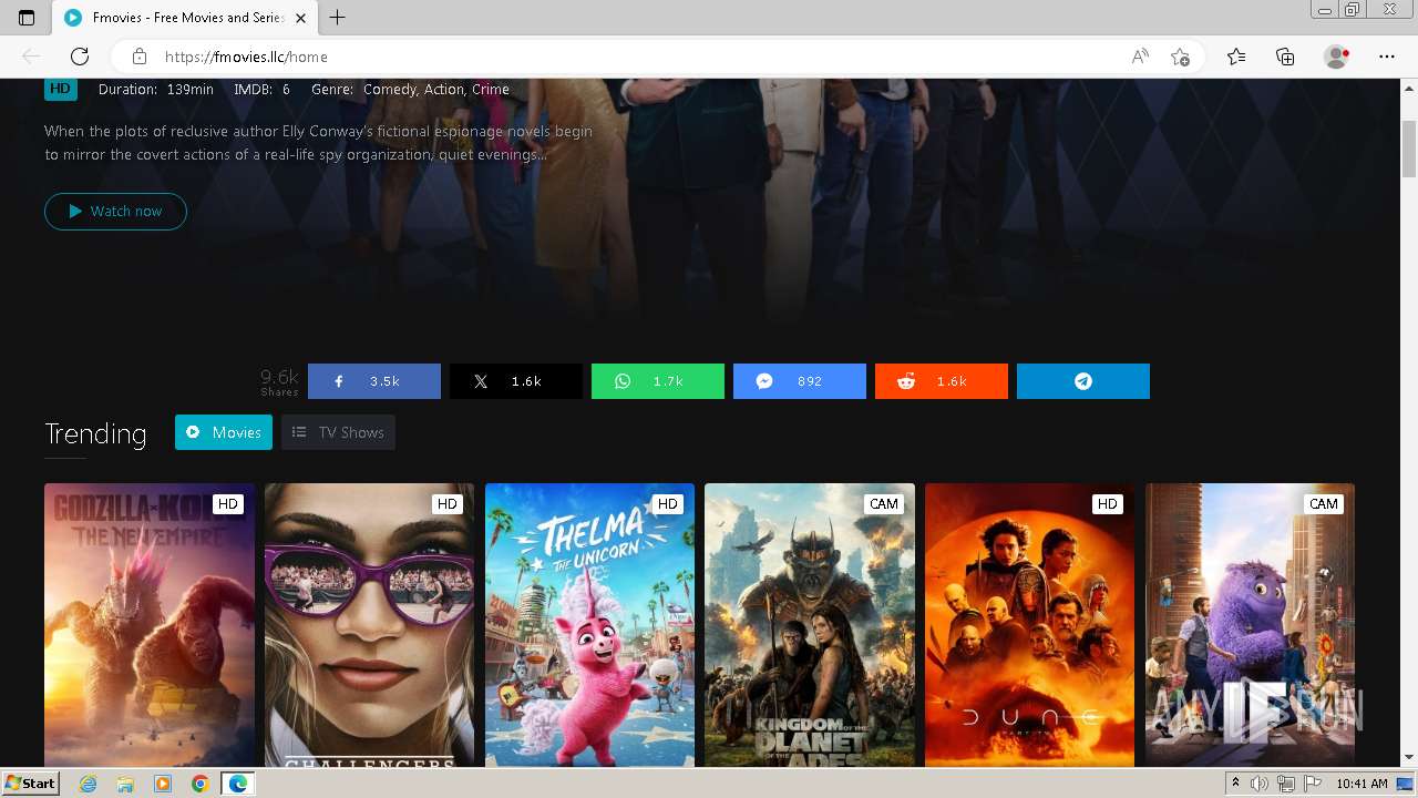 Malware analysis https//fmovies.llc/home Malicious activity ANY.RUN