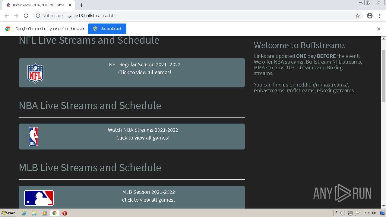 Malware analysis http game13.buffstreams.club Malicious activity