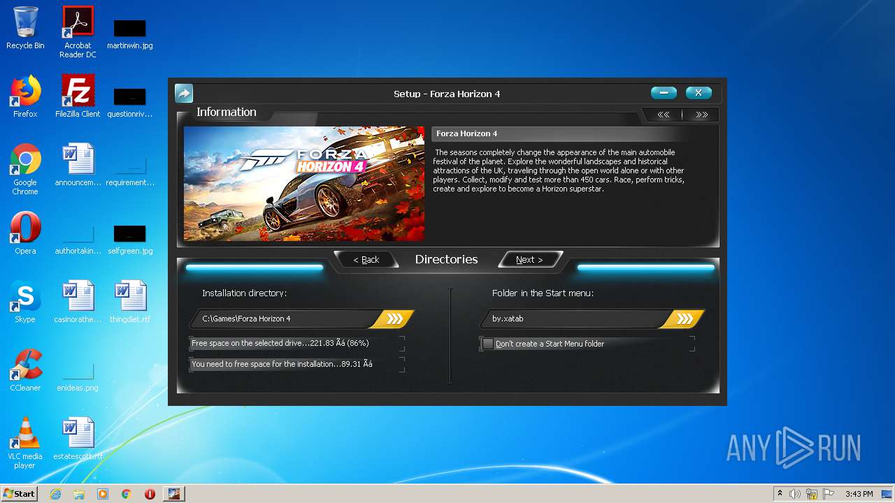 I installed Forza horizom 3 from Xatab, downloaded it as any other