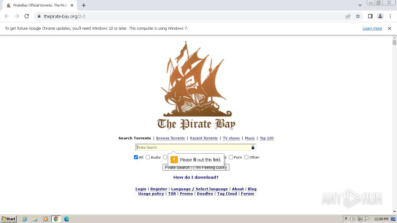 The Pirate Bay' users receive malware warning on Chrome, Firefox