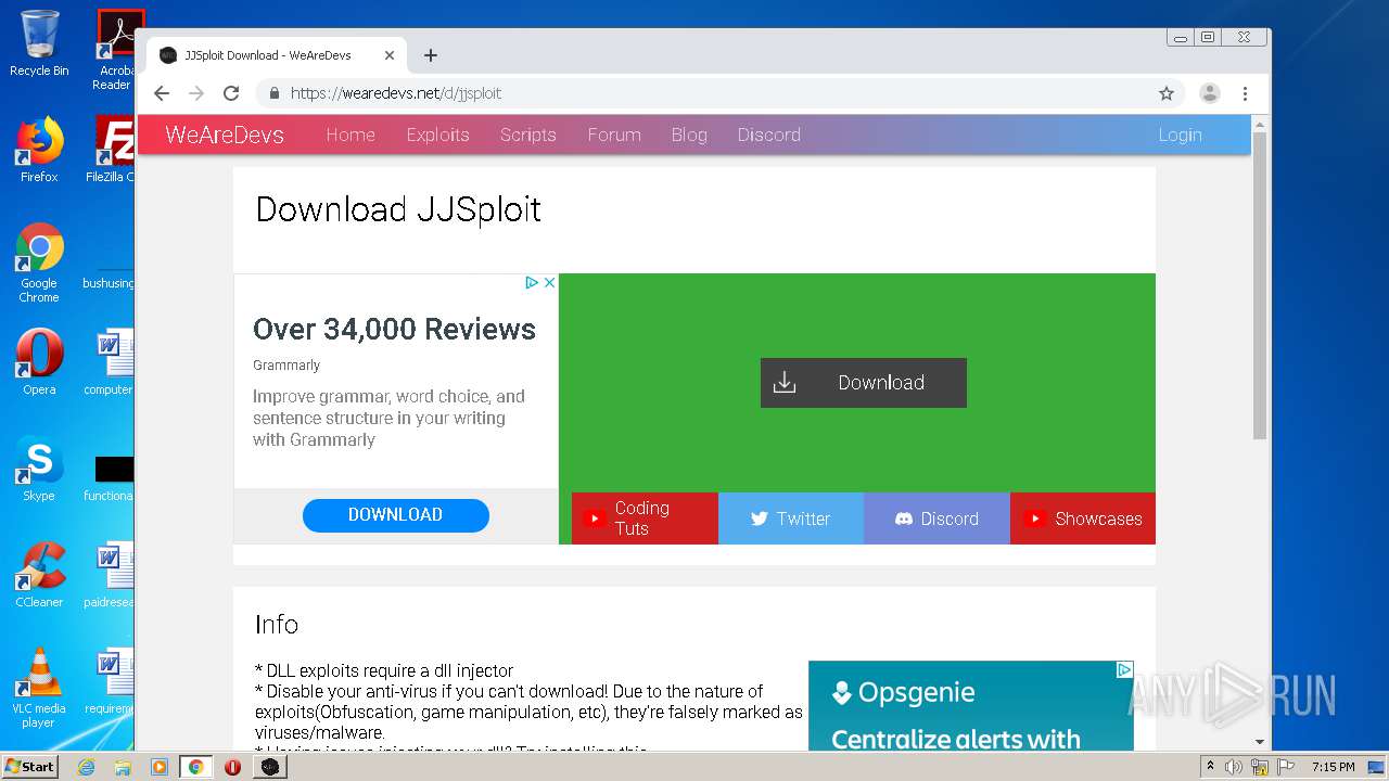 Analysis https wearedevs d jjsploit malicious activity