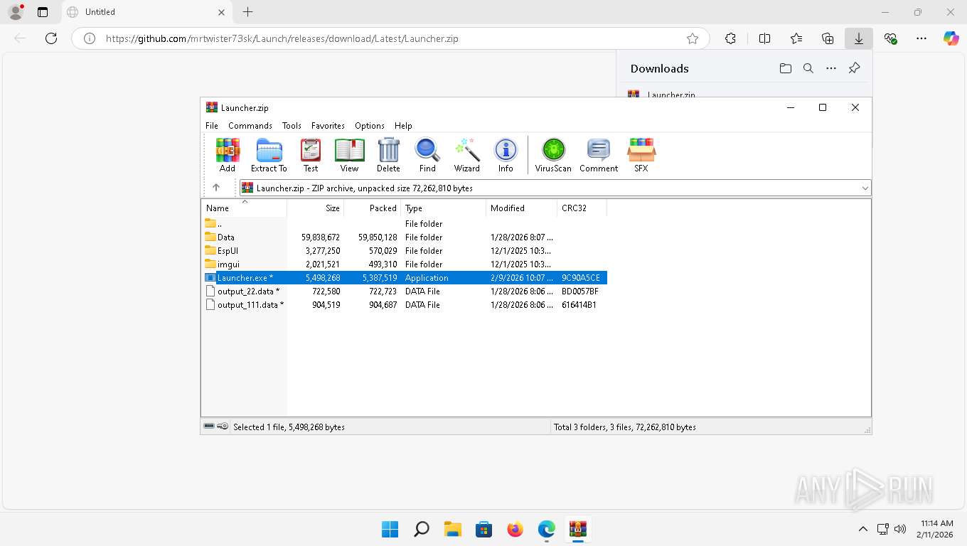 Malware analysis https://github.com/mrtwister73sk/Launch/releases ...
