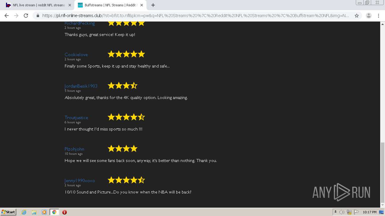NFL Streams _ Reddit NFL Streams _ Buffstream NFL - Google Chrome
