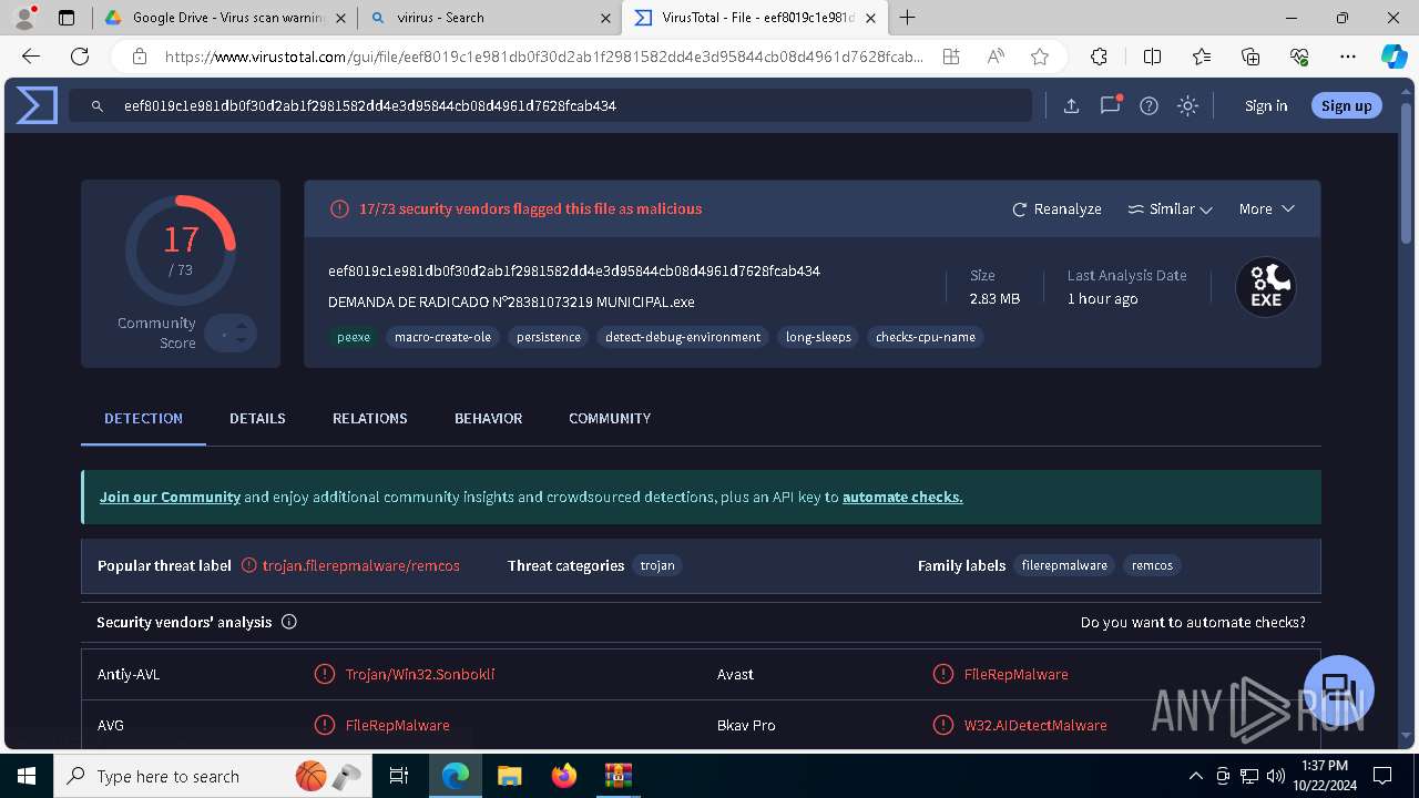 Malware analysis https://drive.usercontent.google.com/download?id ...