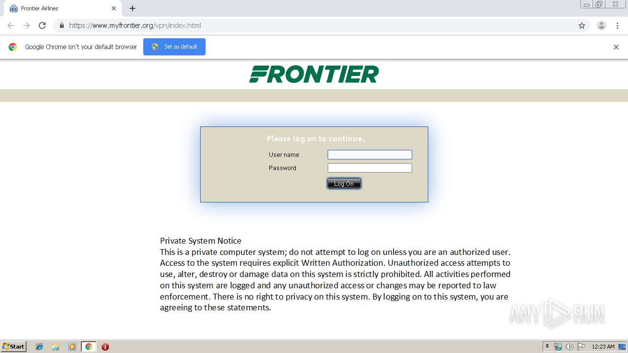 Analysis https://www.myfrontier.org /cvpn/aHR0cHM6Ly93d3cuaGVhbHRoc2FmZS1pZC5jb20/login? No threats detected -  Interactive analysis ANY.RUN