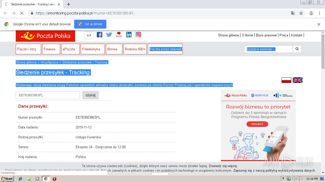 Malware analysis https://emonitoring.poczta-polska.pl/?numer ...