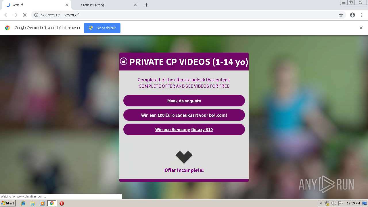 Malware analysis http://xczm.cf Suspicious activity | ANY.RUN - Malware  Sandbox Online