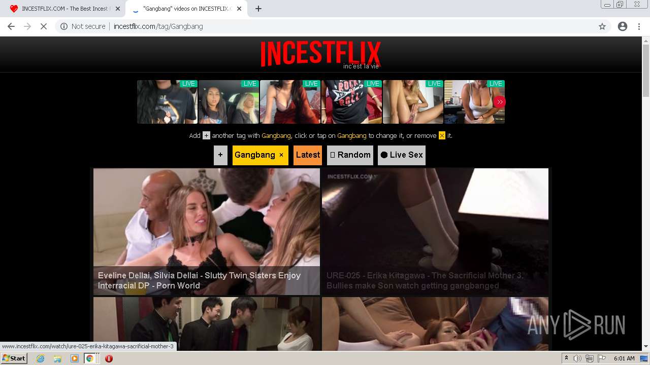 Malware analysis https://incestflix.com Malicious activity | ANY.RUN -  Malware Sandbox Online
