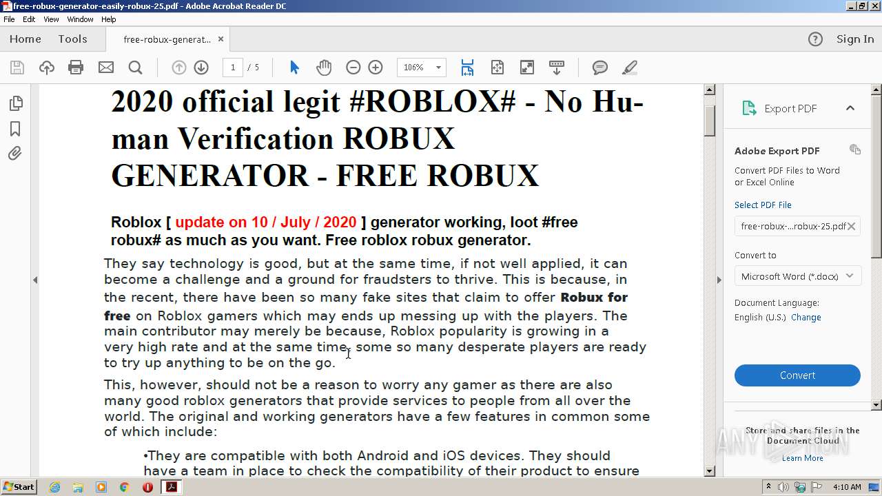 Free Robux Generator Easily Robux 25 Pdf Md5 2bbb43d74ad21de7d0882af6bbe05b1d Interactive Analysis Any Run - robux 25