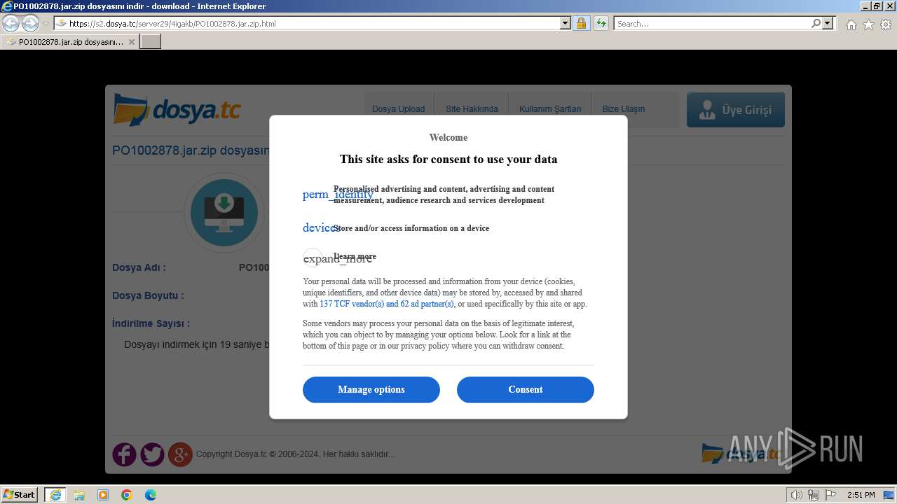 Malware analysis https://s2.dosya.tc/server29/4igakb/PO1002878.jar.zip ...