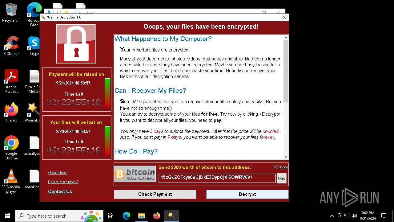 Malware analysis w.exe Malicious activity | ANY.RUN - Malware Sandbox ...