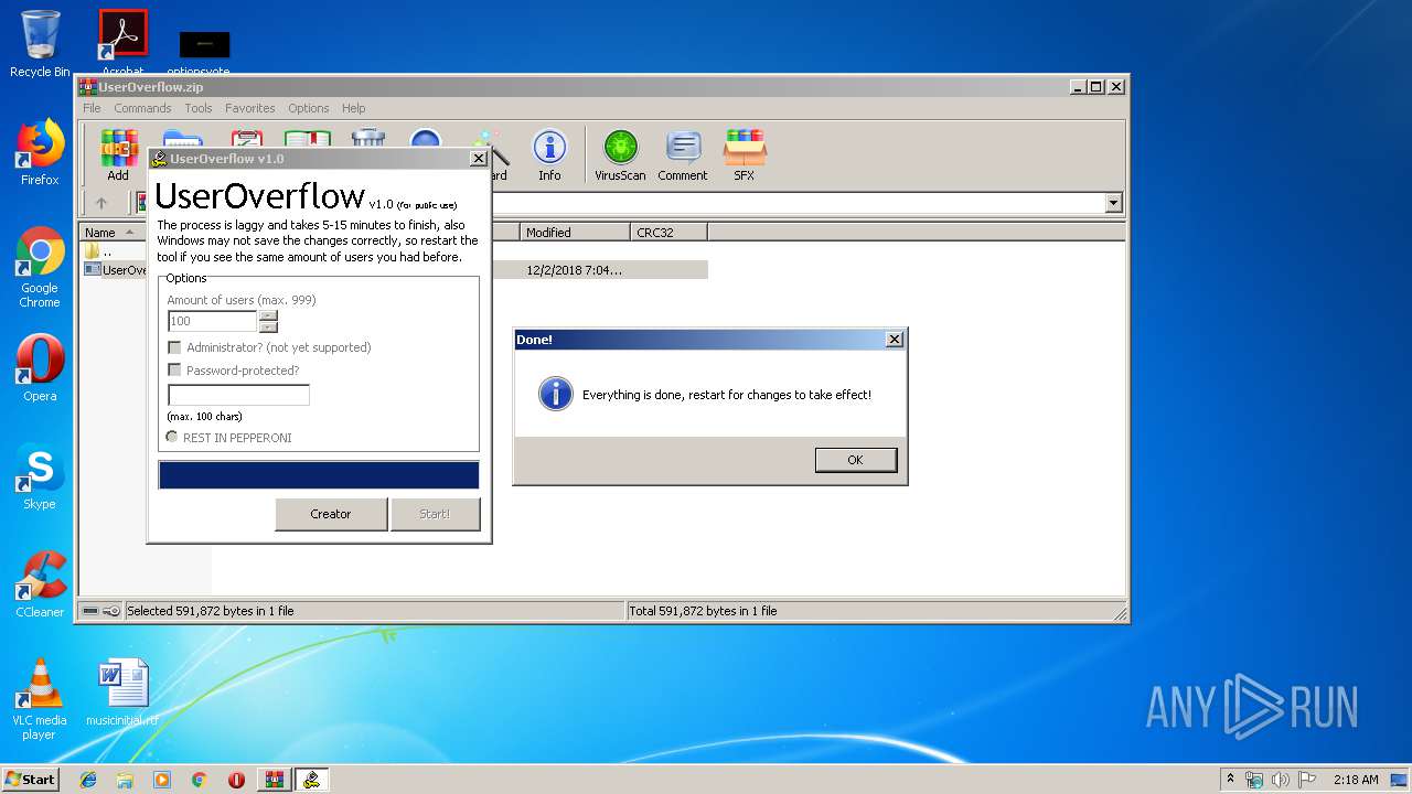 Analysis UserOverflow.zip (MD5 446DBF296F7C50A1265BC2A8E4E32550