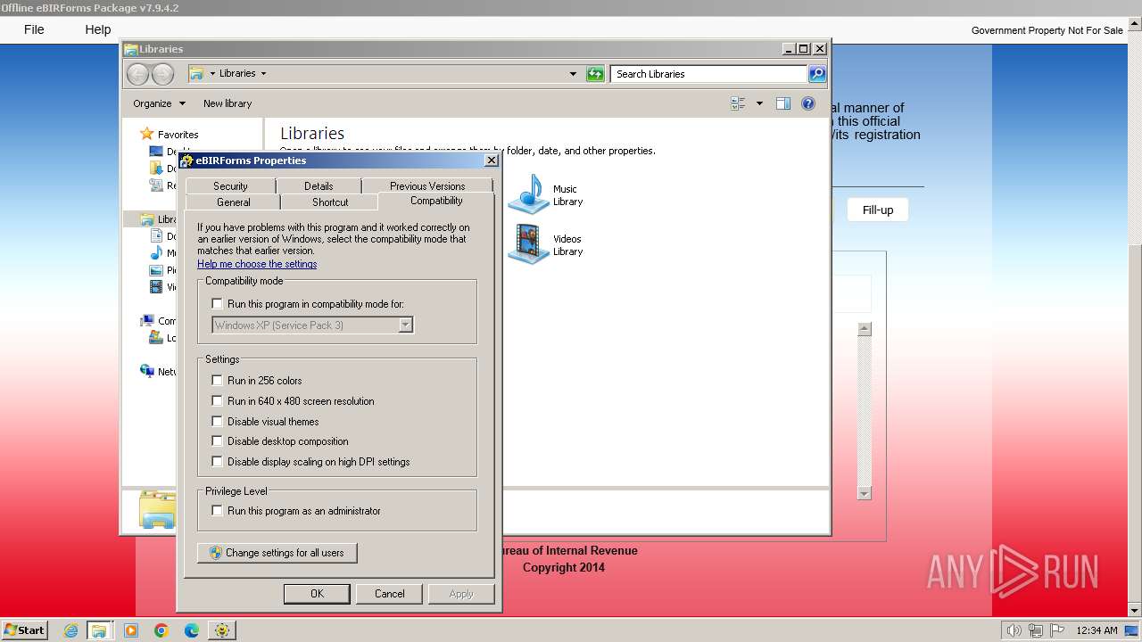 Malware analysis ebirforms_package-v7.9.4.2.zip Malicious activity