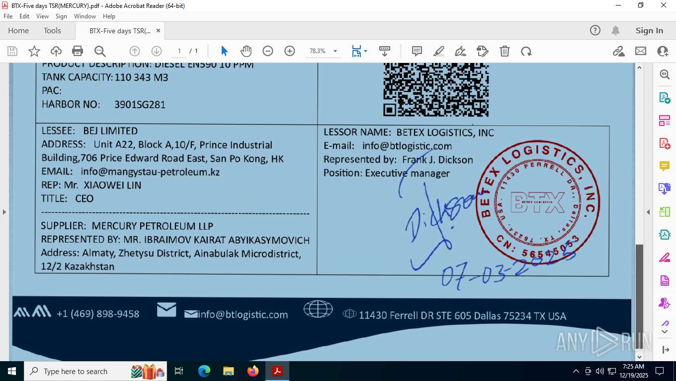 Malware analysis BTX-Five days TSR(MERCURY).pdf No threats detected ...