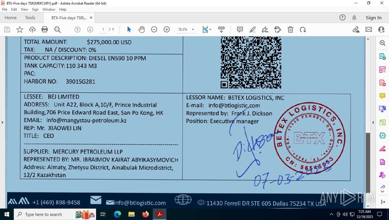 Malware analysis BTX-Five days TSR(MERCURY).pdf No threats detected ...