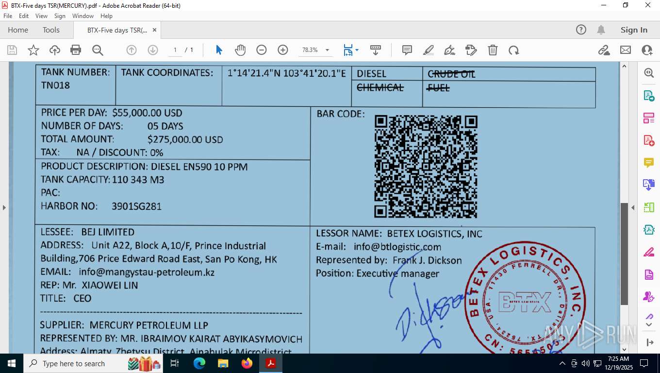 Malware analysis BTX-Five days TSR(MERCURY).pdf No threats detected ...