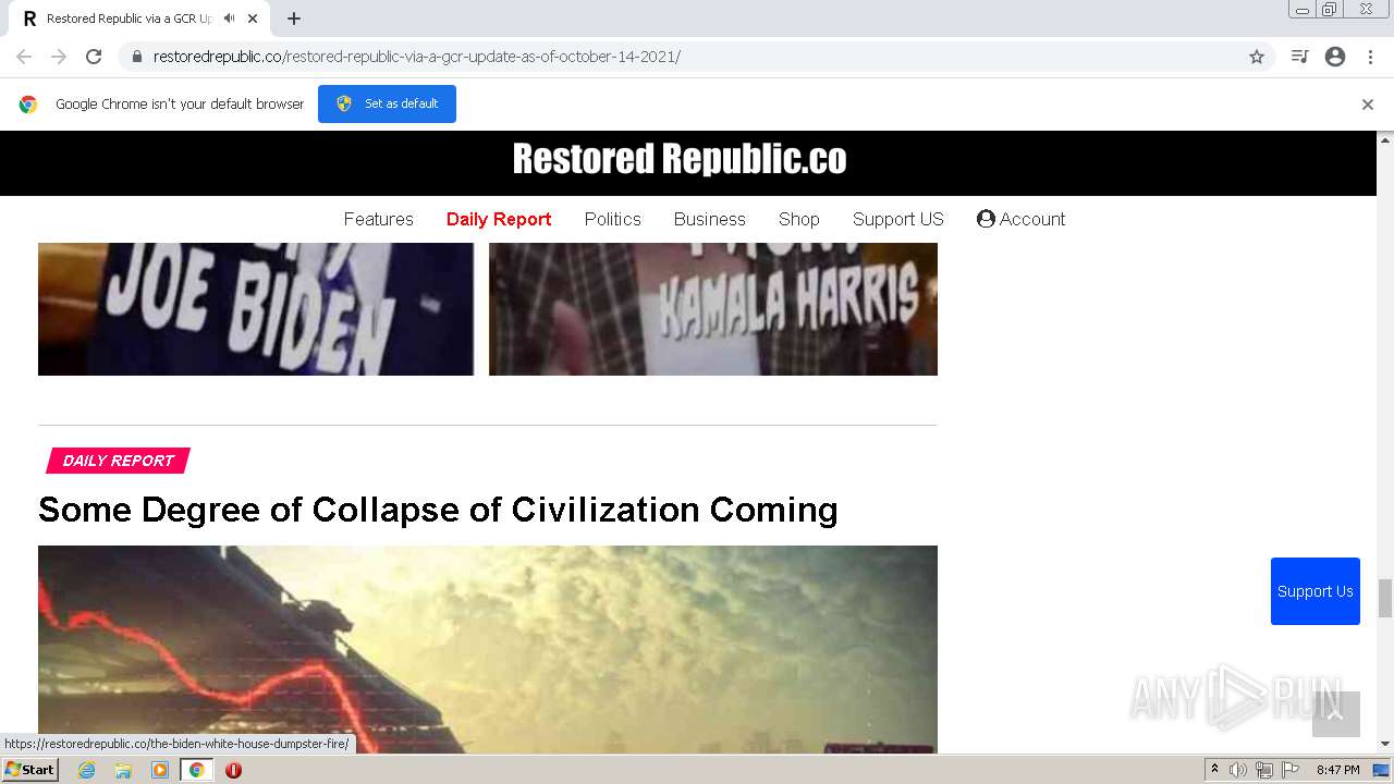 Malware analysis https//restoredrepublic.co/restoredrepublicviaa