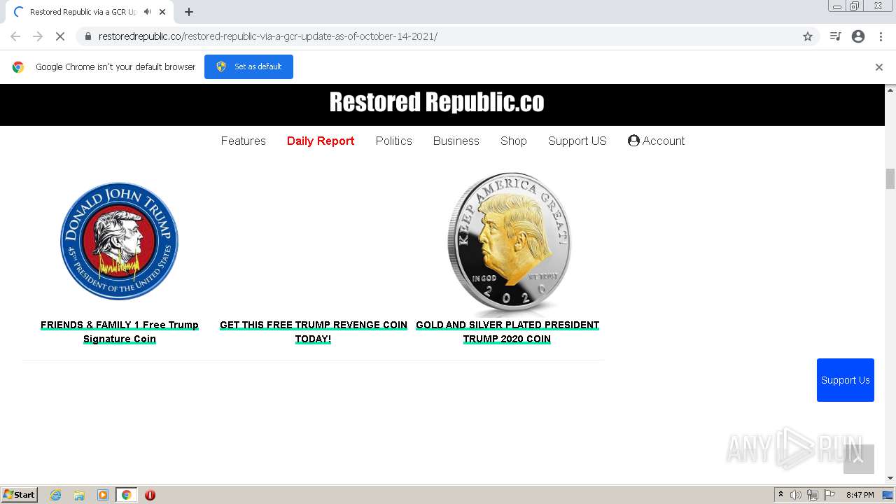 Malware analysis https//restoredrepublic.co/restoredrepublicviaa