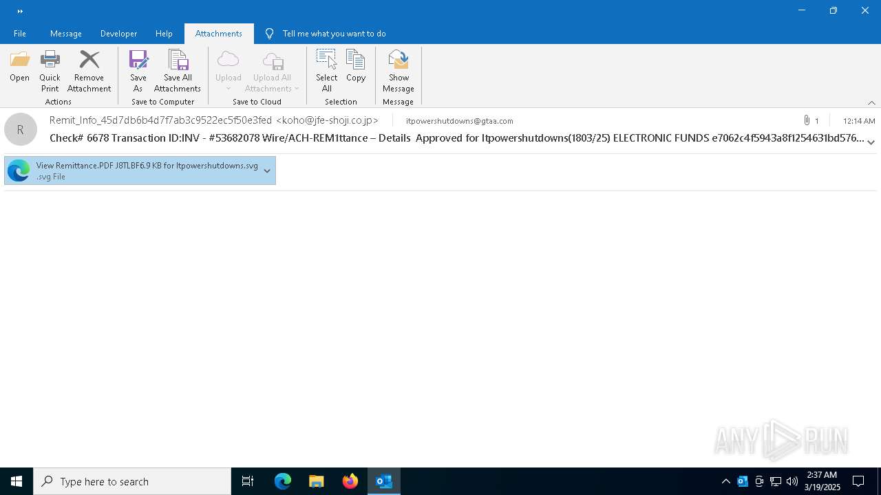 Malware analysis Check# 6678 Transaction IDINV - #53682078 WireACH ...